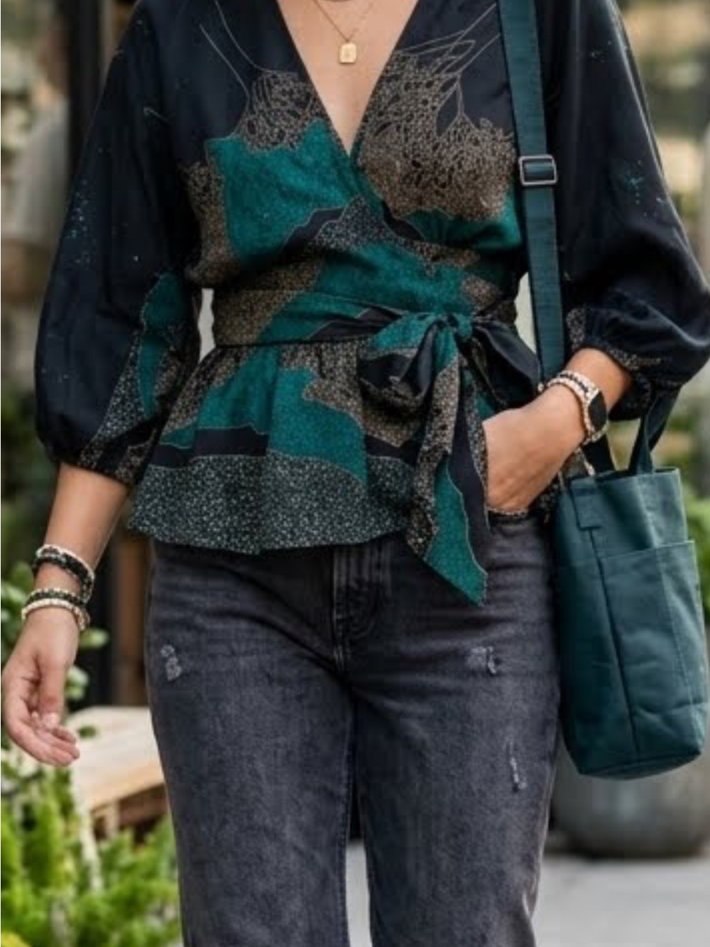 Anthropologie Maple by Some Odd Rubies Silk Wrap Blouse NWT